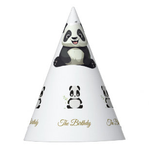 Chapeaux De Fêtes Cute Panda Green Bamboo fête d'anniversaire