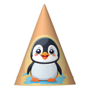 Chapeaux De Fêtes Cute Penguin Face safari zoo glace Anniversaire