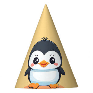 Chapeaux De Fêtes Cute Penguin Face safari zoo glace Anniversaire