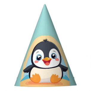Chapeaux De Fêtes Cute Penguin Face safari zoo glace Anniversaire