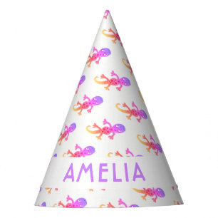 Chapeaux De Fêtes Cute rose arc-en-ciel Lizard Gecko Jeudi