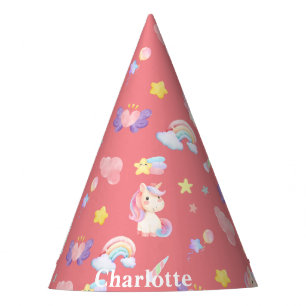 Chapeaux De Fêtes Cute rose douce licorne arc-en-ciel Motif