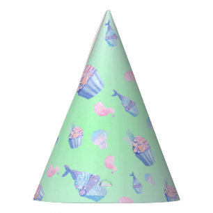 Chapeaux De Fêtes Cute Sweet cupcake mermaid Joyeuse Fille d'anniver