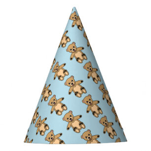 Chapeaux De Fêtes Cute Teddy Bear Anniversaire de enfant Bleu