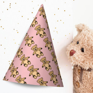 Chapeaux De Fêtes Cute Teddy Bear Anniversaire de enfant rose
