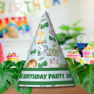 Chapeaux De Fêtes Cute Wild One Jungle Safari animal Anniversaire