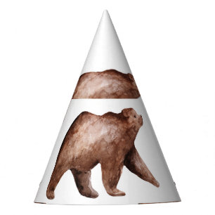 Chapeaux De Fêtes Cutesse de l'ours : Aquarelle Motif animal