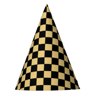 Chapeaux De Fêtes Damier noir et or