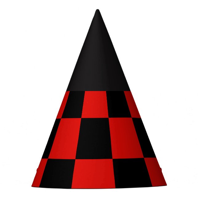 Chapeaux De Fêtes damier rouge et noir (Devant)