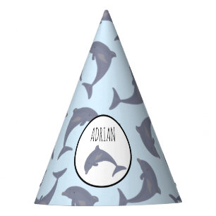 Chapeaux De Fêtes Dauphins dans la mer Motif fête d'anniversaire