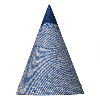 Chapeaux De Fêtes Dénim déchiré : tissu de jean bleu.