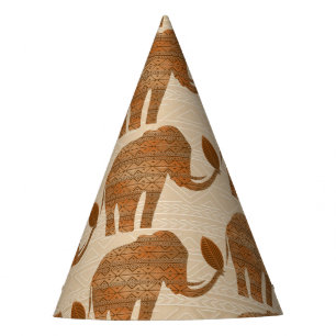 Chapeaux De Fêtes Design d'art tribal des éléphants