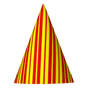 Chapeaux De Fêtes Design de bandes rouge et jaune