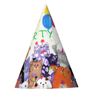Chapeaux De Fêtes Dessin de fête de chats heureux - de mignons chat