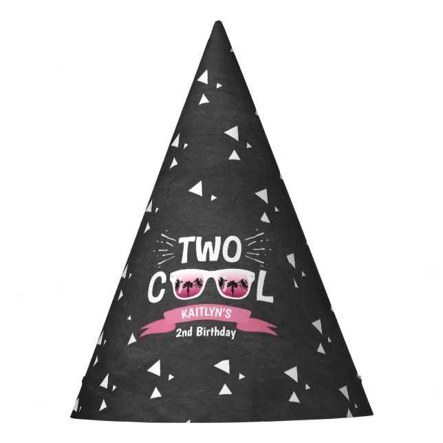 Chapeaux De Fêtes Deux filles Cool Chalkboard 2e anniversaire (Devant)