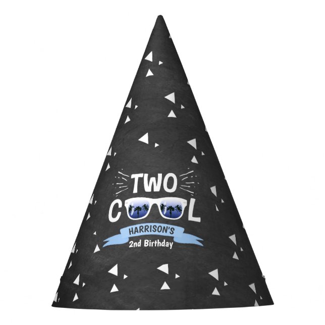 Chapeaux De Fêtes Deux garçons Cool Chalkboard 2e anniversaire (Devant)
