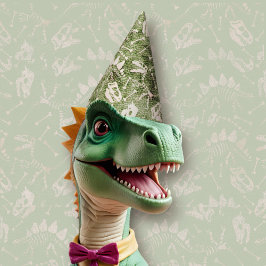 Chapeaux De Fêtes Dino Dig green