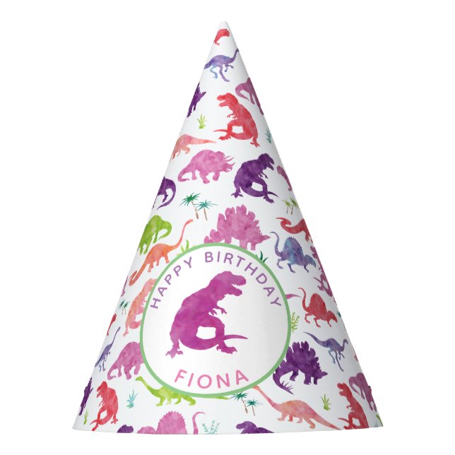 Chapeaux De Fêtes Dinosaur personnalisé Motif de fête d'anniversaire (Devant)