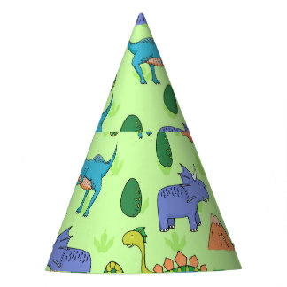 Chapeaux De Fêtes Dinosaures mignons, Style Dessin Caricature.