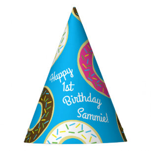 Chapeaux De Fêtes Donuts Doughnut colorée1er Anniversaire Thème de f