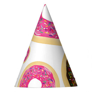 Chapeaux De Fêtes Donuts saupoudrés rose et marron Fête d'anniversai