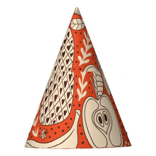 Chapeaux De Fêtes Doodle de fruits d'été Vintage