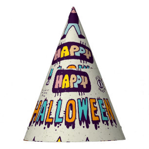 Chapeaux De Fêtes Doodles d'Halloween, bande dessinée délirante sans