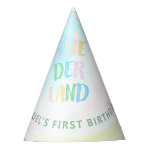Chapeaux De Fêtes Douce Onederland aquarelle pastel 1er Anniversaire