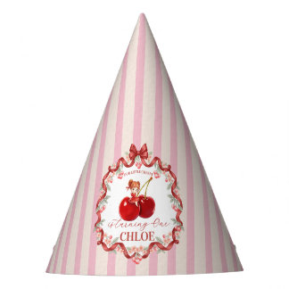 Chapeaux De Fêtes Douce Ruban Coquette Cerise Rose Fille Anniversair