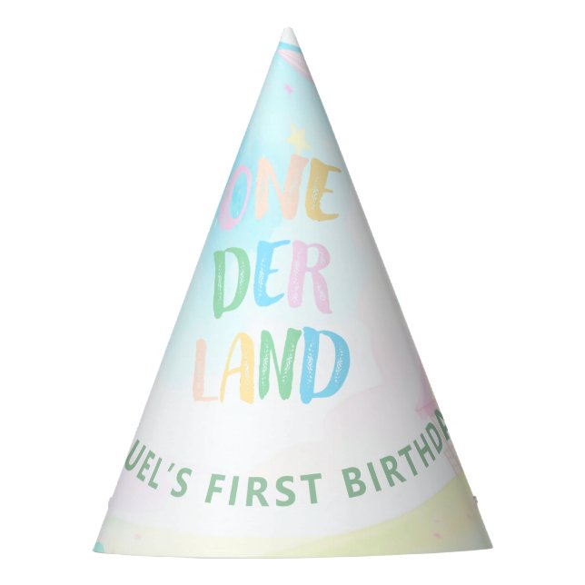 Chapeaux De Fêtes Doux pastel onederland aquarelle 1er anniversaire (Devant)