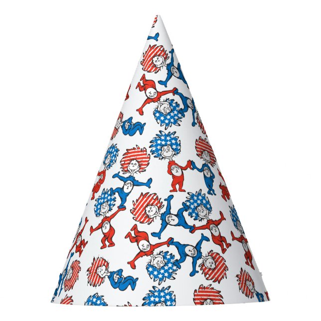 Chapeaux De Fêtes Dr Seuss | Chose Une Chose Deux Motifs du drapeau  (Devant)