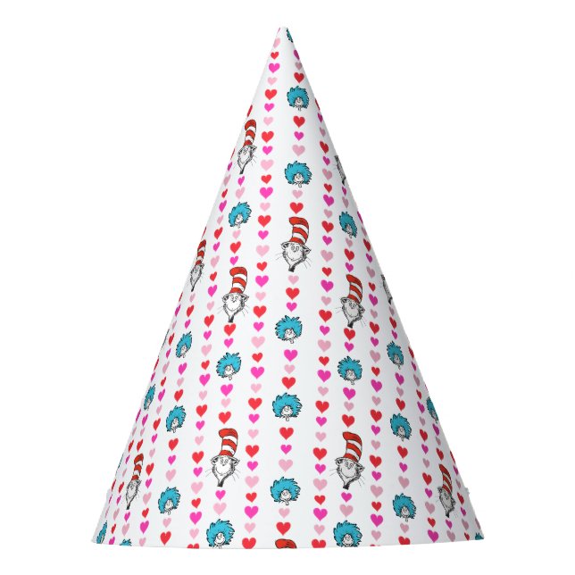 Chapeaux De Fêtes Dr. Seuss Valentine | Le chat dans le coeur Casque (Devant)