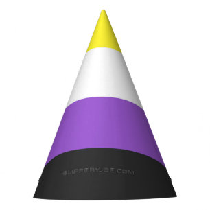Chapeaux De Fêtes Drapeau de fierté non binaire de SlipperyJoe's jau