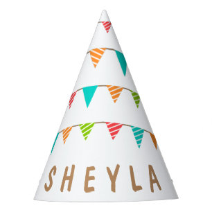 Chapeaux De Fêtes Drapeaux de Bunting colorés Nom Anniversaire de l`