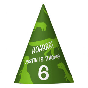 Chapeaux De Fêtes Drôle dinosaure vert thème Anniversaire casquettes