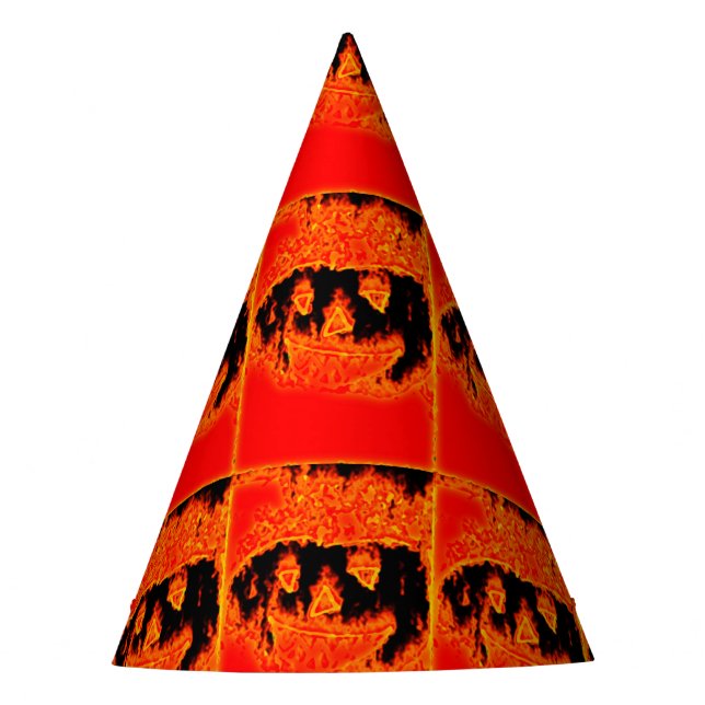 Chapeaux De Fêtes Drôle effrayant Flames d'incendie orange Halloween (Devant)