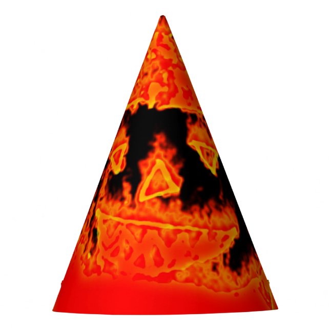 Chapeaux De Fêtes Drôle effrayant Flames d'incendie orange Halloween (Devant)