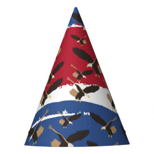 Chapeaux De Fêtes Eagle Bird USA Patriotic American Flag
