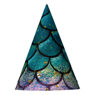 Chapeaux De Fêtes Écailles de poisson sirène glamour sarcelle violet