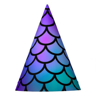 Chapeaux De Fêtes Écailles de sirène bleu sarcelle rose violet Fanta