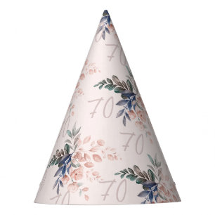 Chapeaux De Fêtes Élégant rose floral 70e anniversaire Personnalisé