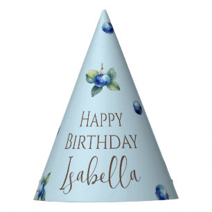Chapeaux De Fêtes Elégante aquarelle Sweet Blueberry Boy Anniversair