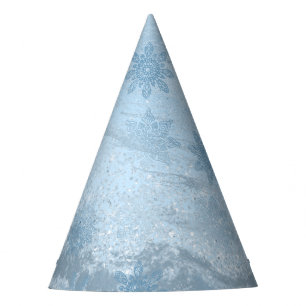 Chapeaux De Fêtes Élégante parties scintillant en marbre bleu moti