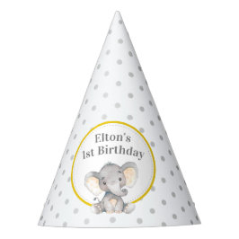 Chapeaux De Fêtes Eléphant Jaune 1er Anniversaire Petite Arachide