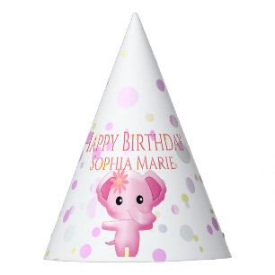 Chapeaux De Fêtes Eléphant mignon petit rose