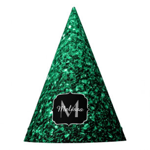 Chapeaux De Fêtes Emerald Green fausse parties scintillant scintille