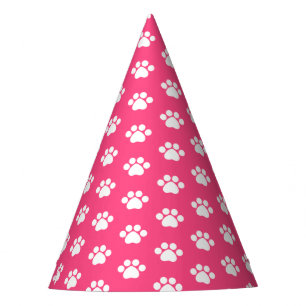 Chapeaux De Fêtes Empreinte de patte - rose