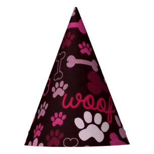Chapeaux De Fêtes Empreintes de pattes rouges et chien des os