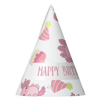 Chapeaux De Fêtes Enfants Axolotl Rose Faisons Beaucoup de Fun pour