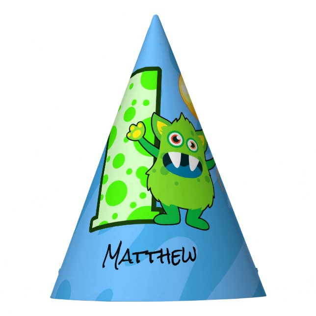 Chapeaux De Fêtes Ęr anniversaire de monstre vert (Devant)